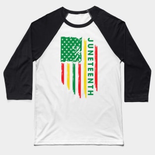 Juneteenth, Black History, Freedom Day, USA Flag, African Colors Baseball T-Shirt